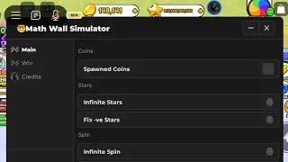 Math Wall Simulator Script | Infinite Coins, Stars, Spin, Auto Spin The Wheel
