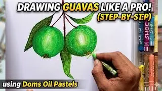 Easy Guava Drawing for Beginners|Oil Pastel Fruit Art|Easy Step-by-Step Tutorial &lrm;