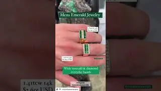 Shop Men's Natural emerald Masculine big Rings: Classic & Contemporary Styles 14K 18K PLAT