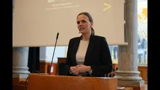 Digitaliseringsminister, Caroline Stage Olsen, holder tale om ansvarlig AI til Ungeh&oslash;ring
