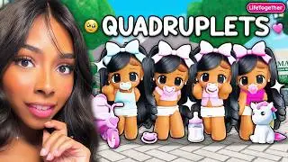 We Went Undercover As REALISTIC QUADRUPLETS IN LIFE TOGETHER ⭐ (Roblox Snapchat)