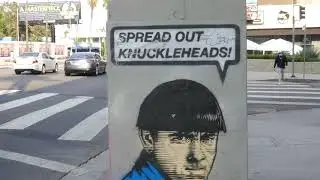 The Three Stooges Moe Howard Spread Out Knuckleheads Street Art Mural Los Angeles CA US Summer 2020