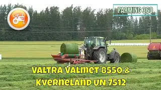 Silage 2020 | Valtra Valmet 8550 & Kverneland UN 7512 round bale wrapper