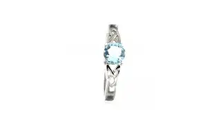 Celtic Knot March Birthstone Ring - Aquamarine Cubic Zirconia Stone | Fantasy Forge Jewelry