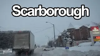 Heavy Snowfall Winter Morning Drive in Scarborough | Feb 13, 2025
