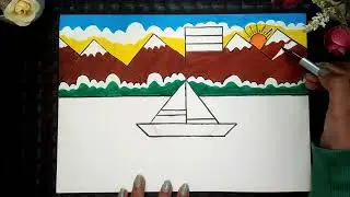 Evergreen India Drawing/Drawing Competition/Brush Pen Drawing/Flag art/Easy scenery drawing for kid