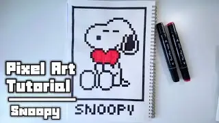 Pixel Art Snoopy |✨Healing Pixel Character Drawing Tutorial#pixelart #tutorial 