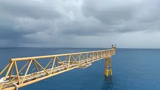 crude oil plant offshore flare video