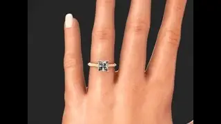 Vatche 1505 Inara for Princess Solitaire Engagement Ring in Rose Gold on Hand
