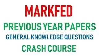 Markfed Previous Year GK Questions/ Crash Course