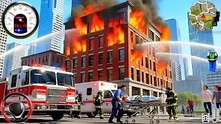 Fire Truck City Rescue Simulator - 911 US Emergency Ambulance Driving 3D : Android Gameplay
