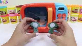 Just Like Home Microwave Oven Cook with Play Doh & Make Toy Velcro Cutting Vegetables! - Kidschanel