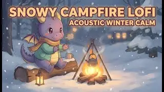 Snowy Campfire Meditation Lofi &ndash; Lilac Dragon | Acoustic Guitar Winter Calm