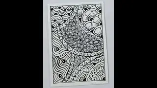 10 Minutes of Calming Beginner-Friendly Zentangle Art🌿🖋️ #zentangleartforbeginners #zentangle #art