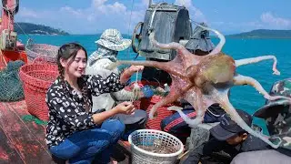 Have You Ever Seen Octopus Catching In This Way - Amazing Octopus Catching - Octopus Salad Cooking