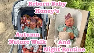 Reborn Baby Honey’s Autumn Walk And Night Routine! Reborn Doll Roleplay. Relaxing no talking
