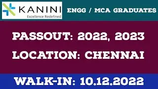 Kanini Software Solutions, Chennai |PRIVATE JOBS | MNC JOBS | IT JOB