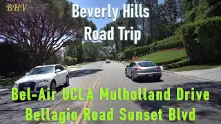 Sweet Ride From Beverly Hills To Bel-Air Fancy Houses Golf Courses And Luxury Cars At Bellagio Rd