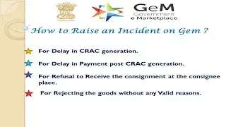 How to Raise an Incident on gem order delay payments or for any other reason.