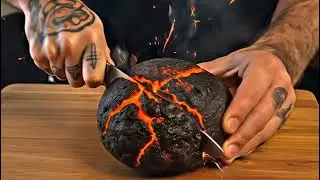 Cutting lava ball😮😮🤯🤯