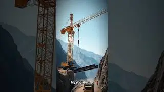 Dangerous Operation: Steel Lifting Crane on Cliff Road #crane