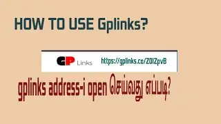 How  gplinks works in tamil #gplink