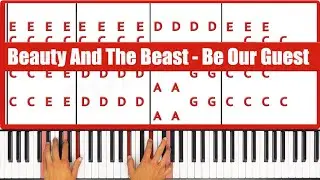 Be Our Guest Beauty And The Beast Piano Tutorial Melody Included