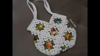 Bolsa em Square de Crochê 👜 #LenaCrochês #artecomeuroroma