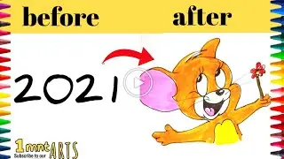 2021 turns to Jerry mouse.Tom And Jerry drawing.Easy trick drawing.Drawing from numbers#numbertoon