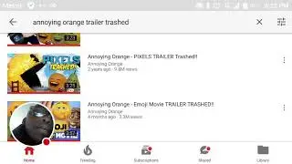 Reaction to annoying orange trailer trash pixels