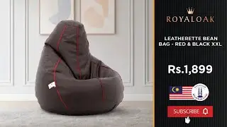 Royaloak | Leatherette Bean Bag Red & Black XXL
