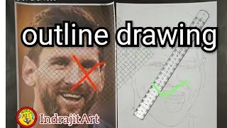 Lionel Messi 🔥 || How to draw  outline || portrait drawing tutorial  🤗 Ep : 1