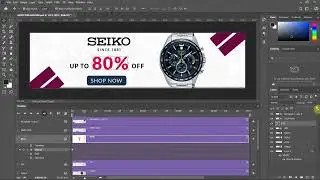 How to Make Animated Web Banner Design in Photoshop CC ｜ Create Animated GIF Banner
