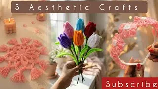 3 Easy DIY ideas 💖🌷Tulip Flower  from Pipe Cleaner I Woolen Craft #diy craft #homedecor #howtomake