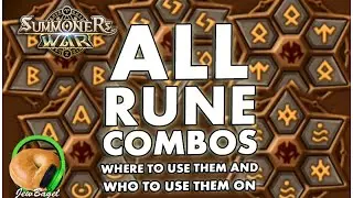 SUMMONERS WAR : ALL Rune Combinations and Where to use them.