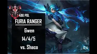 Furia Ranger Gwen Jungle vs Shaco - BR Challenger Patch 12.4