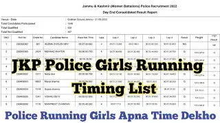 JKP Police girls Running Timing List ll Apna Running Time Dekho Girls ll Qualified & Disqualified 😱