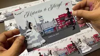 Flight Attendant & Fireman + Sliding Wedding Invitation