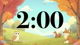 2 Minute Timer with Fall Trees and Animals | Peaceful Acoustic Music | Classroom & Focus Countdown