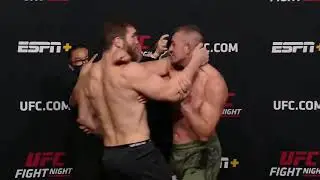 Ion Cutelaba gets Physical with Dustin Jacoby during UFC Faceoffs