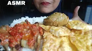 ASMR KEPALA AYAM TELUR DADAR SAMBAL PECAK TERONG PEDAS MERCON 