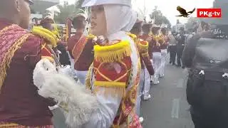Aksi Memukau Tim Drum Band Polresta Pati Meriahkan Alun-alun Bumi Mina Tani