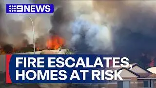 Flames and smoke again threaten Perth suburb as locals join firefighters | 9 News Australia