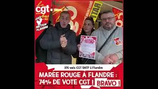 ⭕ 74% de vote CGT au d&eacute;p&ocirc;t RATP Flandre : bravo &agrave; tous !