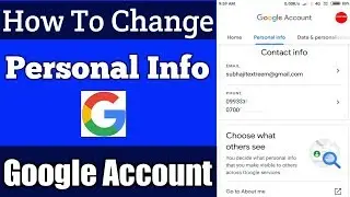 How To Change Google Account Personal Info 2020