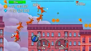 hill climb racing - sleigh on rooftops | android iOS gameplay  #487 Mrmai Gaming