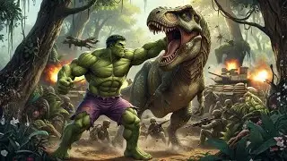 HULK VS T REX  Battle of Iwo Jima  Epic AI Movie (Trailer 4K UHD)