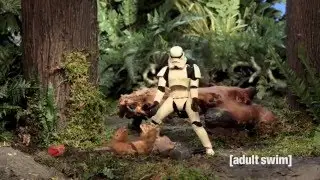 Gary the Stormtrooper Runs Over an Ewok with his Speeder Bike - Robot Chicken HD