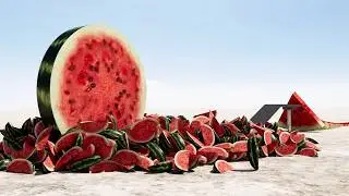 Giant Watermelon Domino Effect Simulation