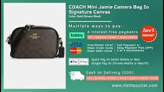 Coach Mini Jamie Camera Bag In Signature Canvas Color  Gold Brown Black